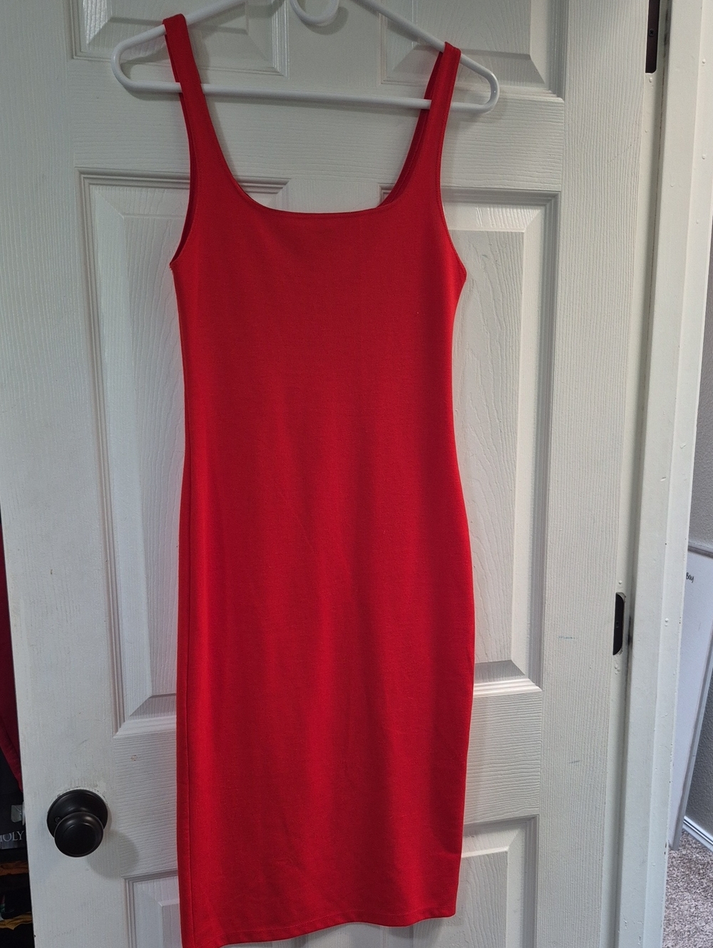 Zara Bright Red Sleeveless Midi Dress